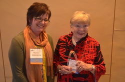 Pat Keogh (right) received the Lifetime Achievement Award on April 30, 2016. Pictured here with Anita Cellucci, MSLA president.