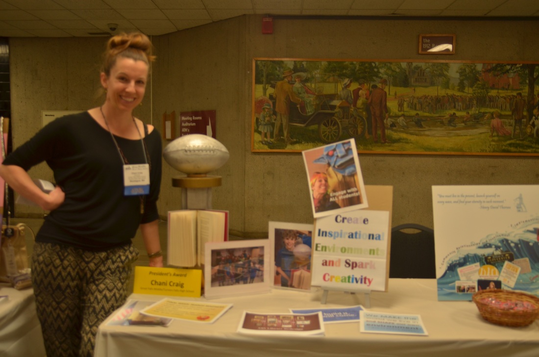 President's Award winner Chani Craig (Turners Falls High School / Great Falls Middle) with her Awards Expo display